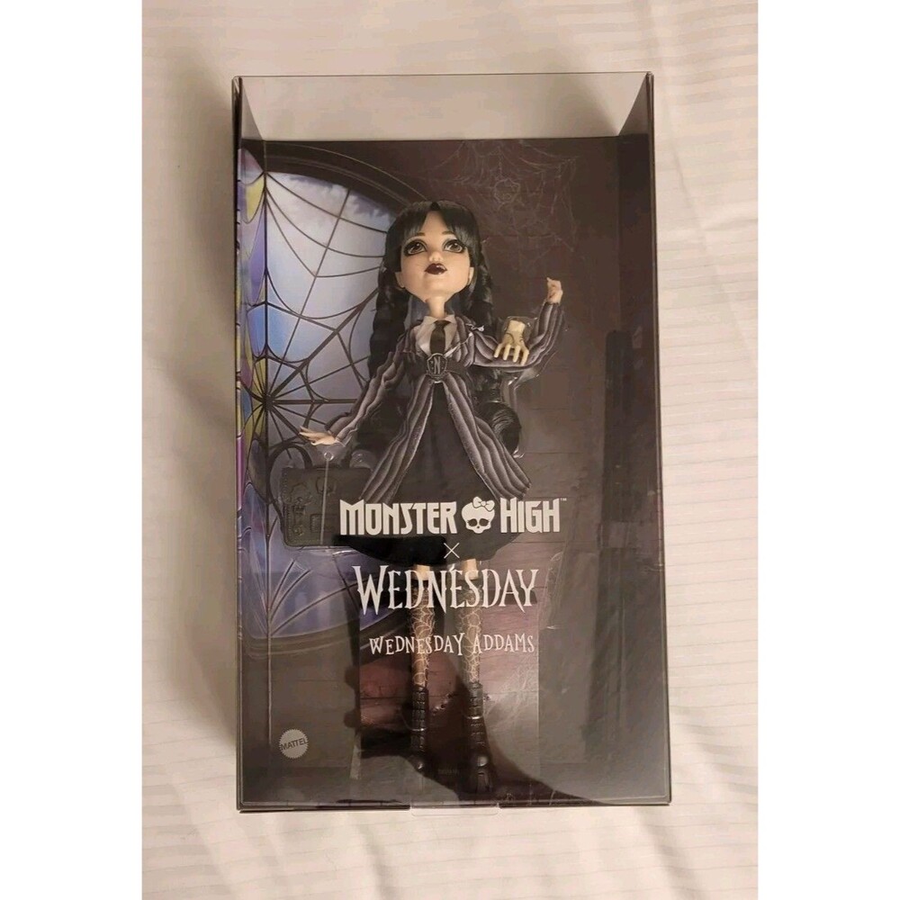 WEDNESDAY ADDAMS MONSTER HIGH X WEDNESDAY DOLL NEW IN BOX NETFLIX COLAB IN HAND